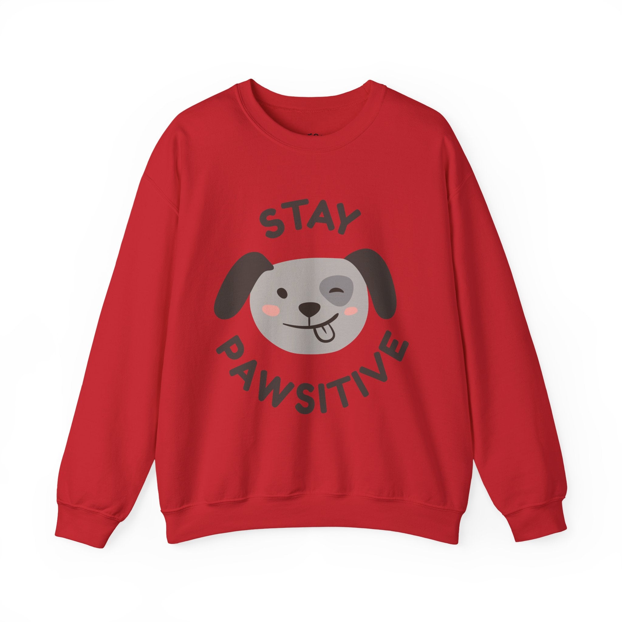 Stay Pawsitive Sweatshirt —  Dog Graphic Crewneck