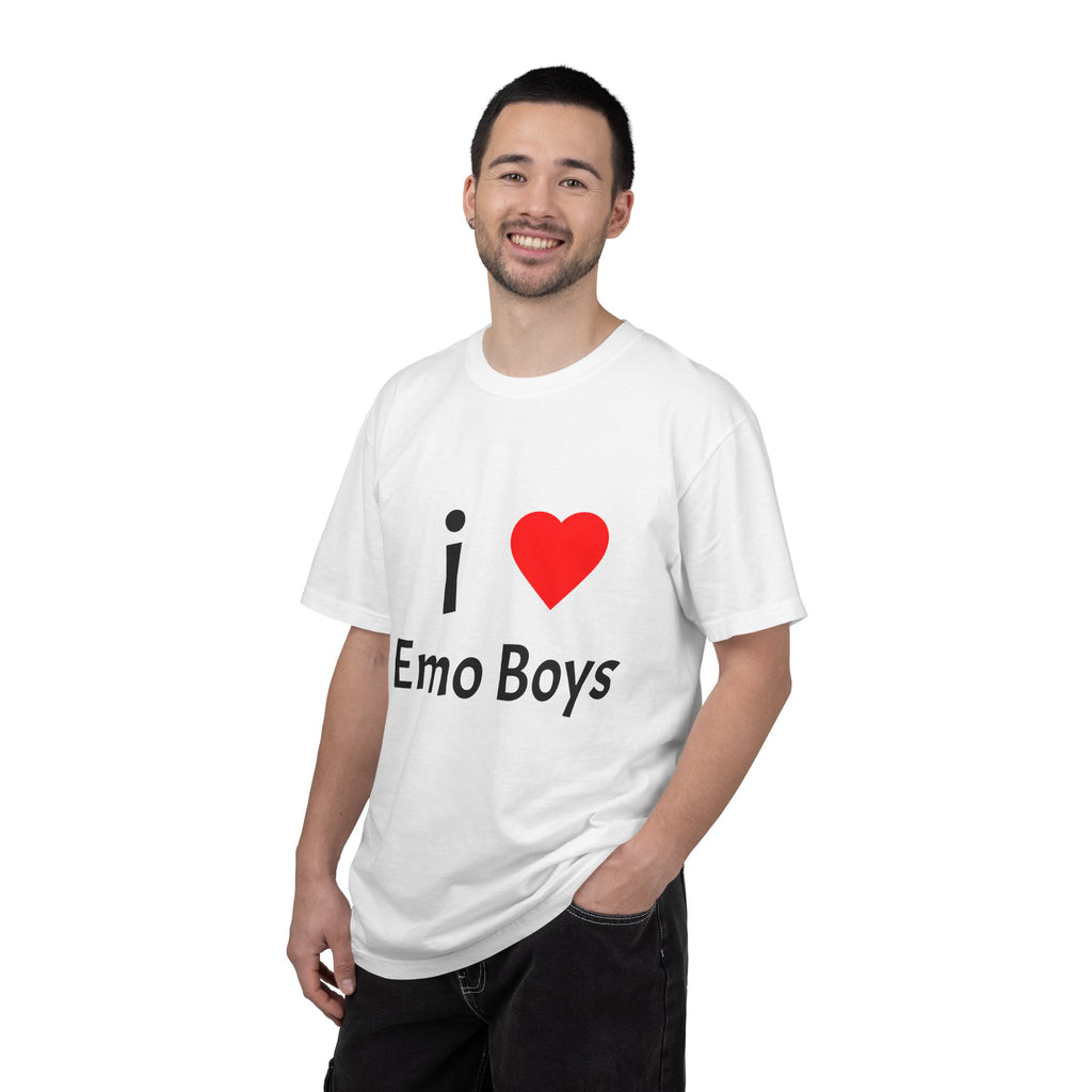 I Love Emo Boys T-Shirt — Retro Heart Graphic Tee