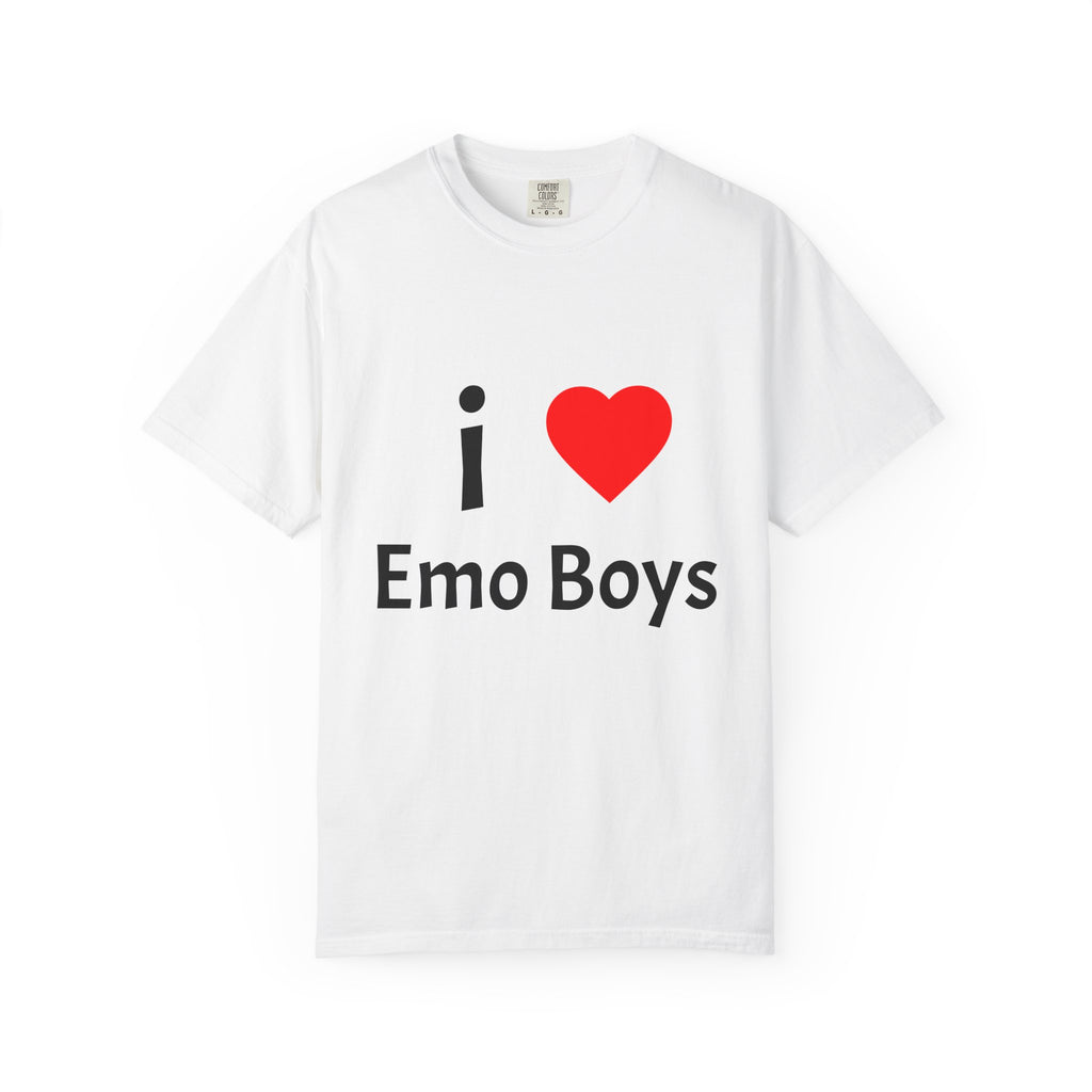 I Love Emo Boys T-Shirt — Retro Heart Graphic Tee
