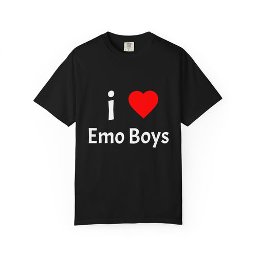 I Love Emo Boys T-Shirt — Retro Heart Graphic Tee