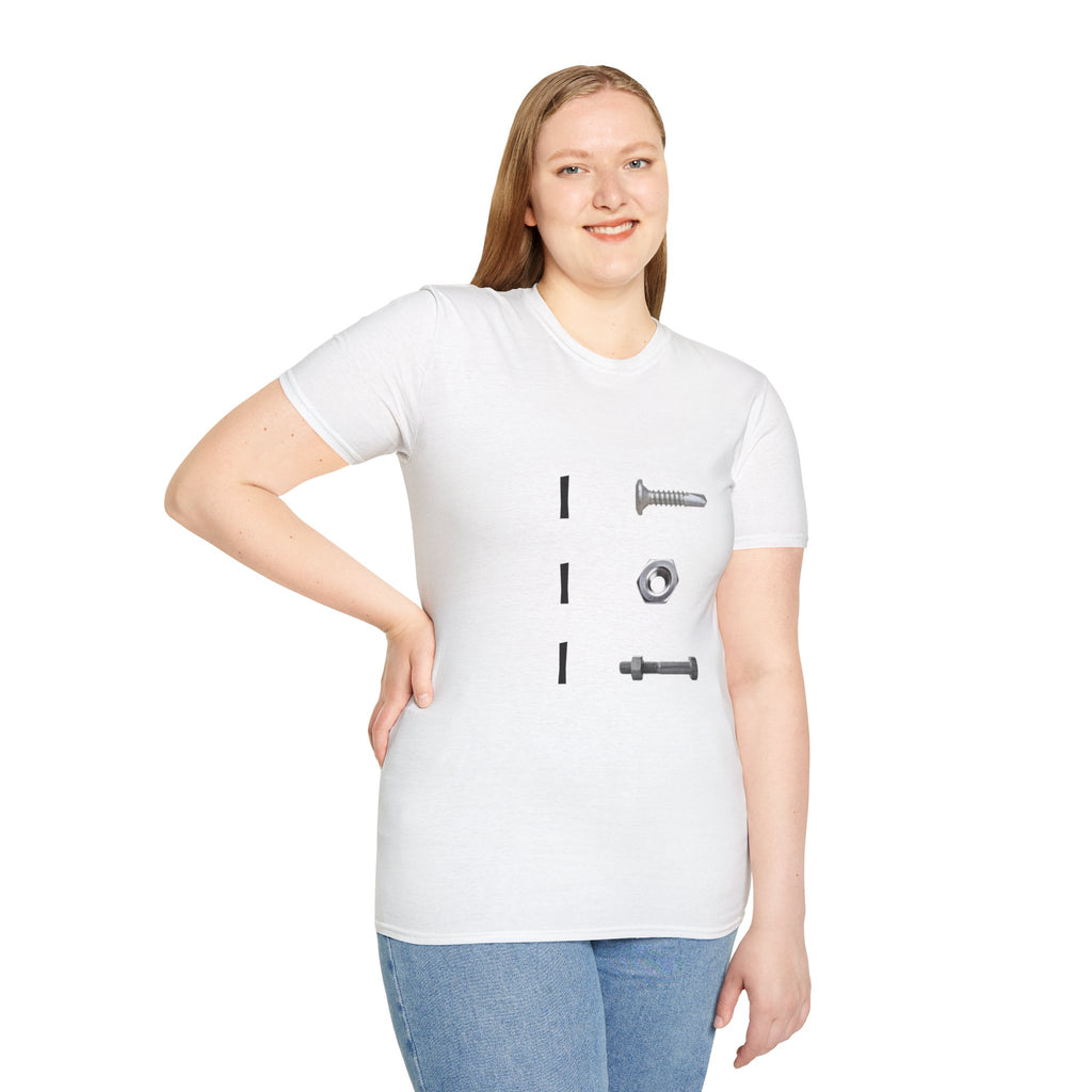 Hardware Diagram T-Shirt — Screw, Nut & Bolt Minimalist Tee