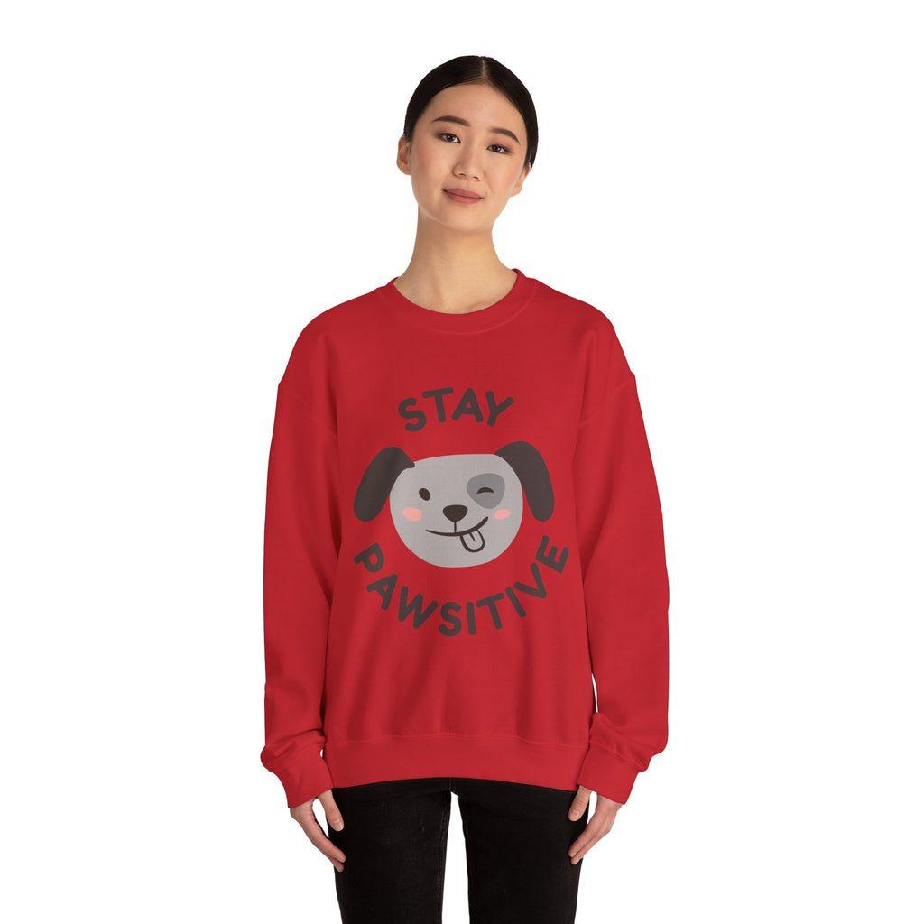 Stay Pawsitive Sweatshirt —  Dog Graphic Crewneck