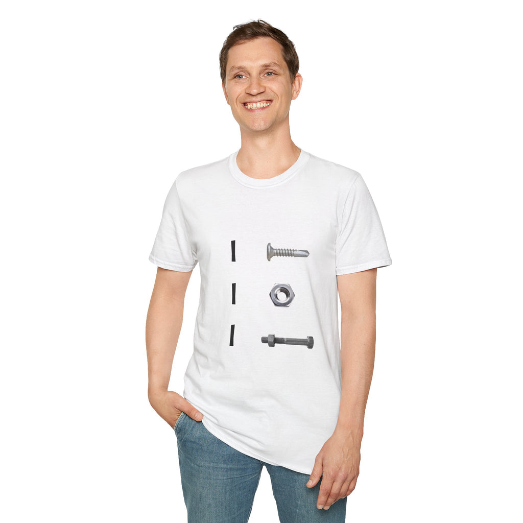 Hardware Diagram T-Shirt — Screw, Nut & Bolt Minimalist Tee