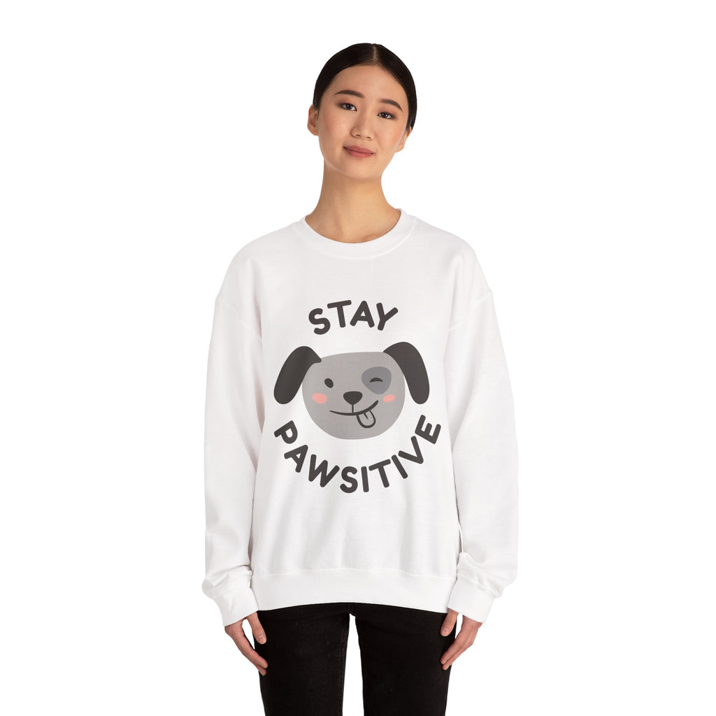 Stay Pawsitive Sweatshirt —  Dog Graphic Crewneck