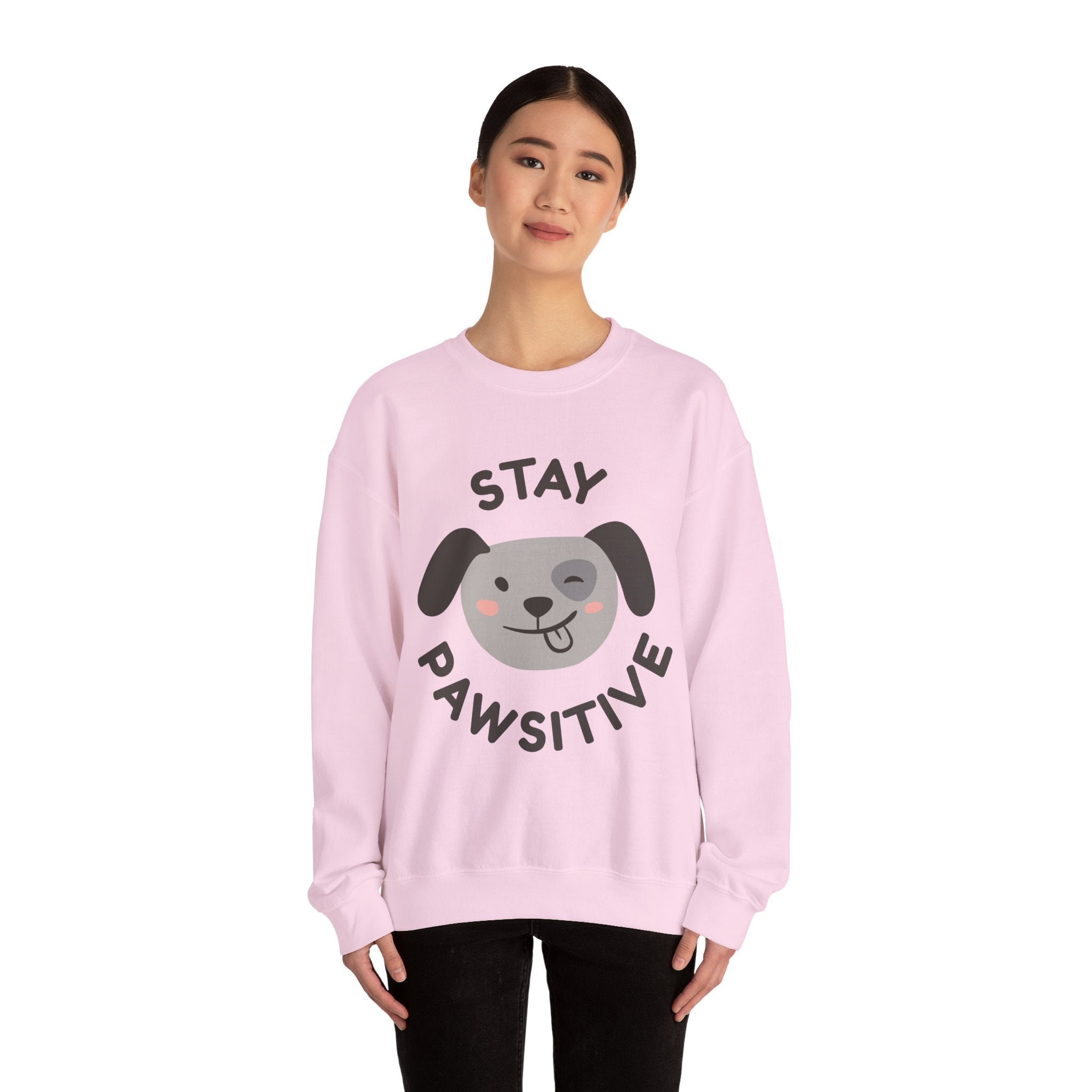 Stay Pawsitive Sweatshirt —  Dog Graphic Crewneck