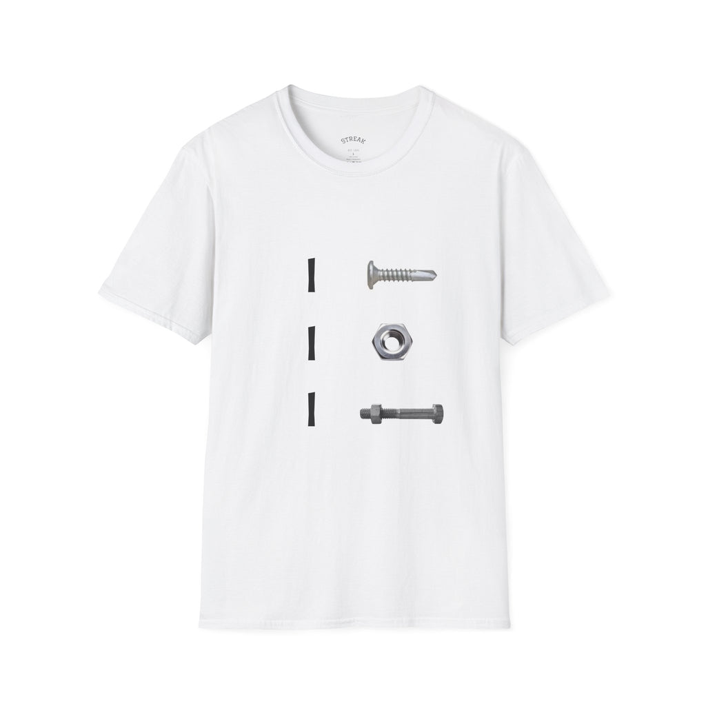 Hardware Diagram T-Shirt — Screw, Nut & Bolt Minimalist Tee