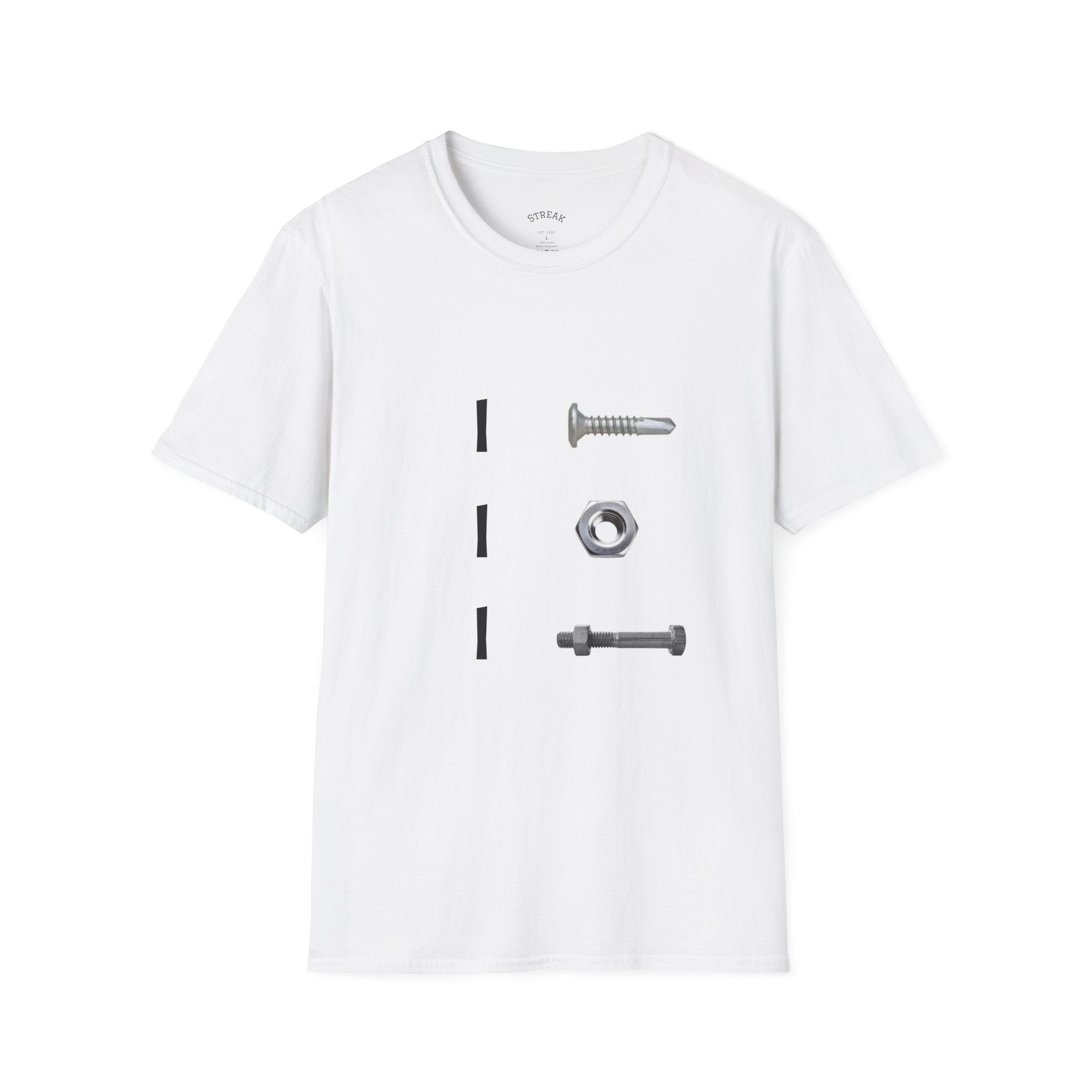 Hardware Diagram T-Shirt — Screw, Nut & Bolt Minimalist Tee